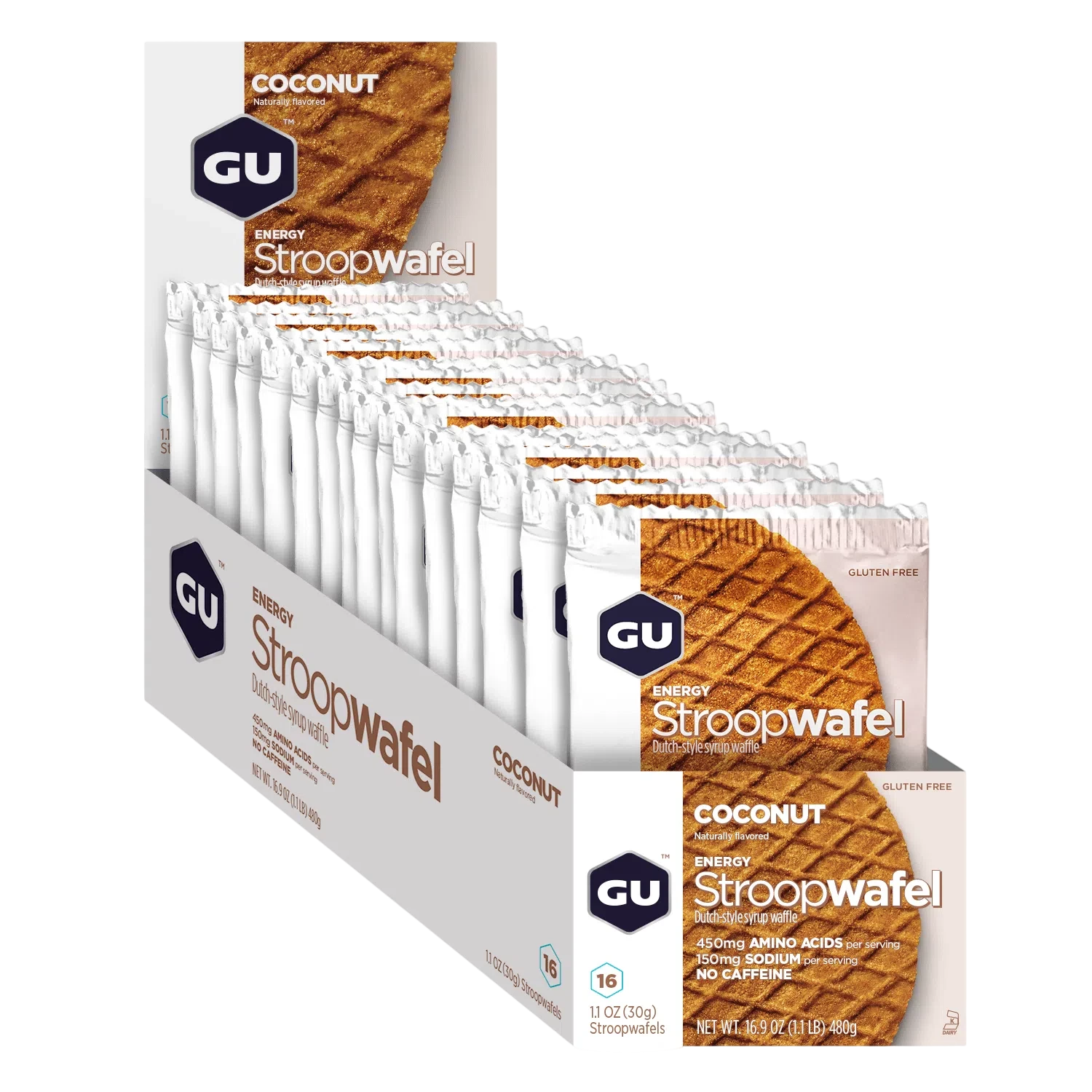 GU Waffle Energía, Coco 512g (16 pzas 32g) – GU Energy-Wellu